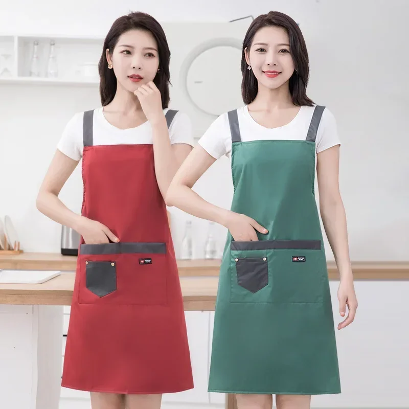 2024 New Korean Waterproof Anti-oil Stains Strap Apron Home Kitchen Cooking Sleeveless Fashion Men and Women Waist