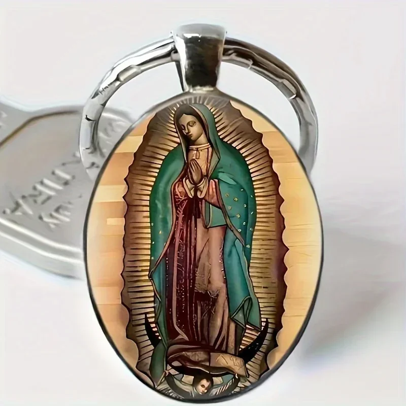 1pc Vintage Virgin Mary Alloy Keychain - Unique Design Religious Gift for Family Anniversary Party Gifts, Niche Style Hot List,