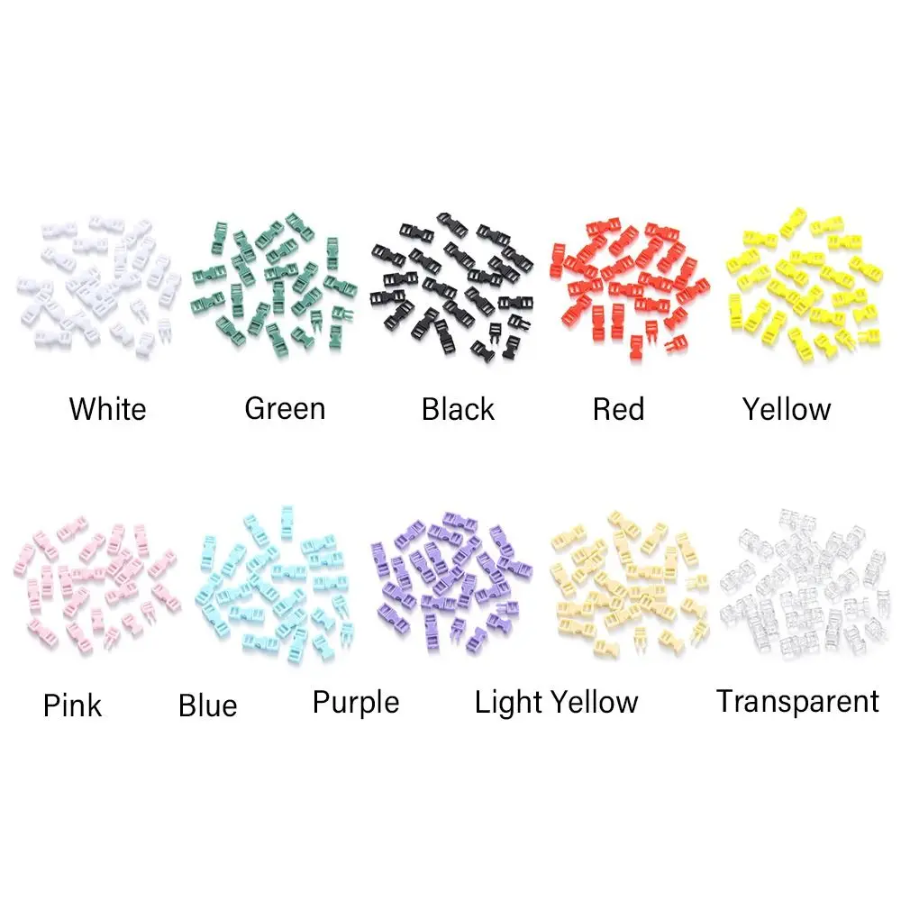 20pcs 4mm Plastic Mini Buckle DIY Doll Bags Buckle Handmade Backpack Button Bracelet Dog Collar Strap Buckle Webbing