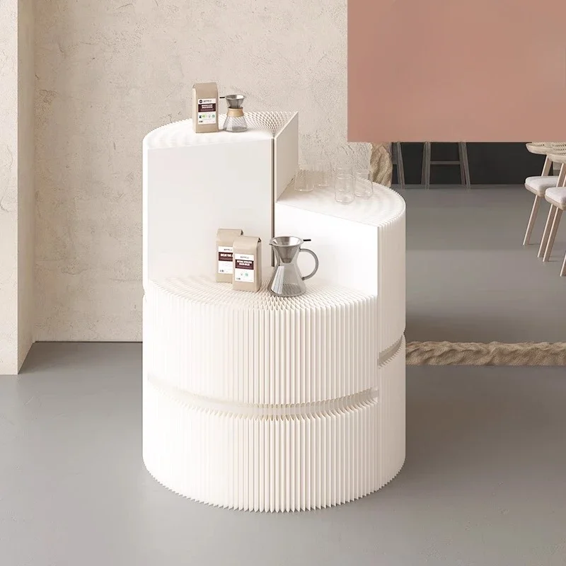 حامل عرض أسطواني متعدد الطبقات، رف عرض قسم النافذة، علبة عرض الرف، طاولة زخرفية مستديرة، ناكاجي قابلة للطي