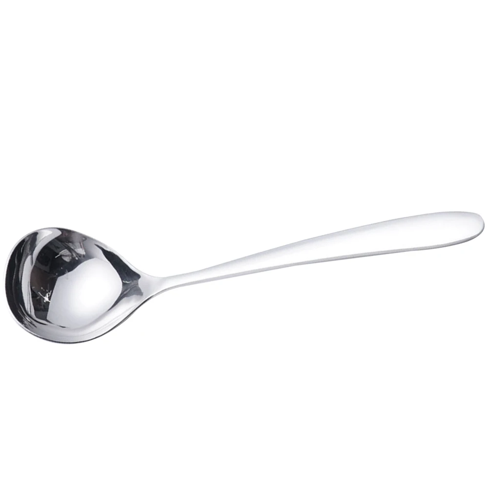 

304 Stainless Steel Soup Spoon Long H Kitchen Cutlery Thickened Design Easy Clean Hot Pot Dessert Measuring Spoon