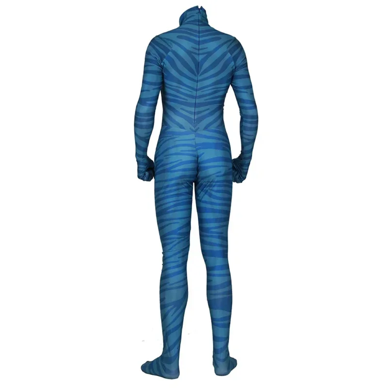 A Movie Avatar 2 Jake Sully Neytiri cosplay jumpsuit spandex adult kids Halloween costume party Zenti tail fancy dress unisex