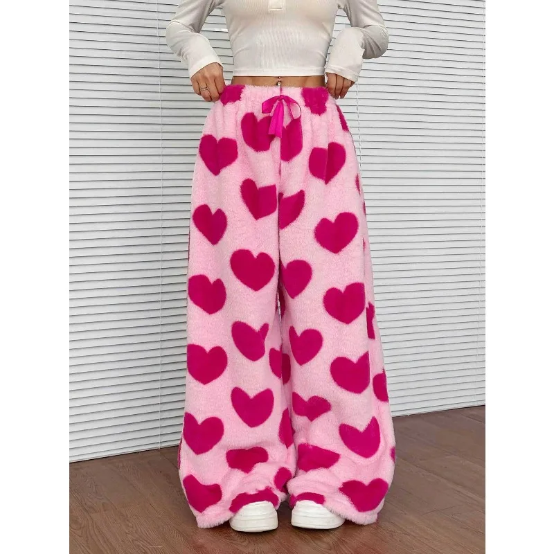 กางเกงลำลองสไตล์ยุโรปและอเมริกา กางเกงขากว้างลายเสือดาว