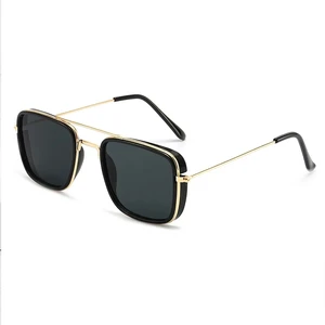 Óculos de sol quadrados pequenos do quadro do metal, proteção UV, vidros retro, forma européia e americana, versão coreana 8 principais vendas oculos retangular pequeno de sol - №2