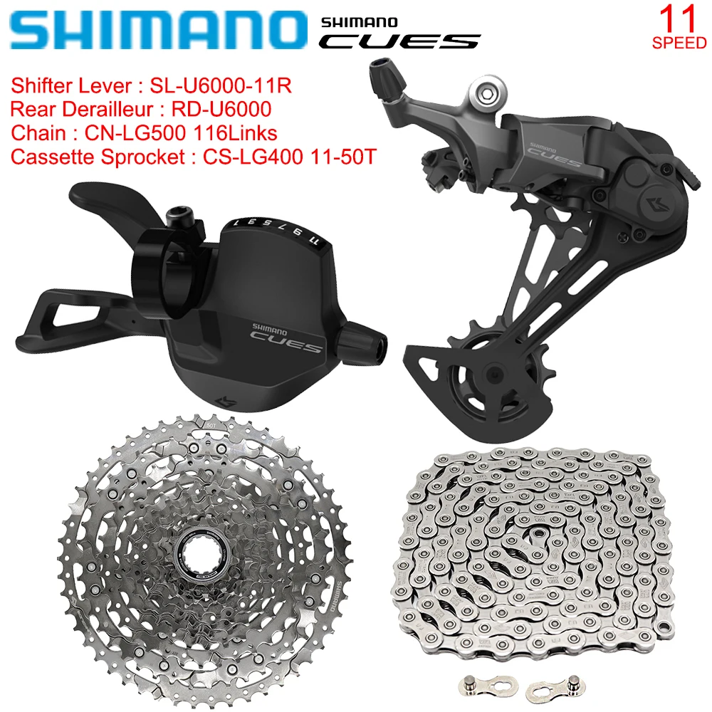 

SHIMANO CUES U6000 1X11 Speed Groupset for MTB Bike U6000 Rear Derailleur LG500 Chain LG400 11-50T Cassette Kit Original Parts