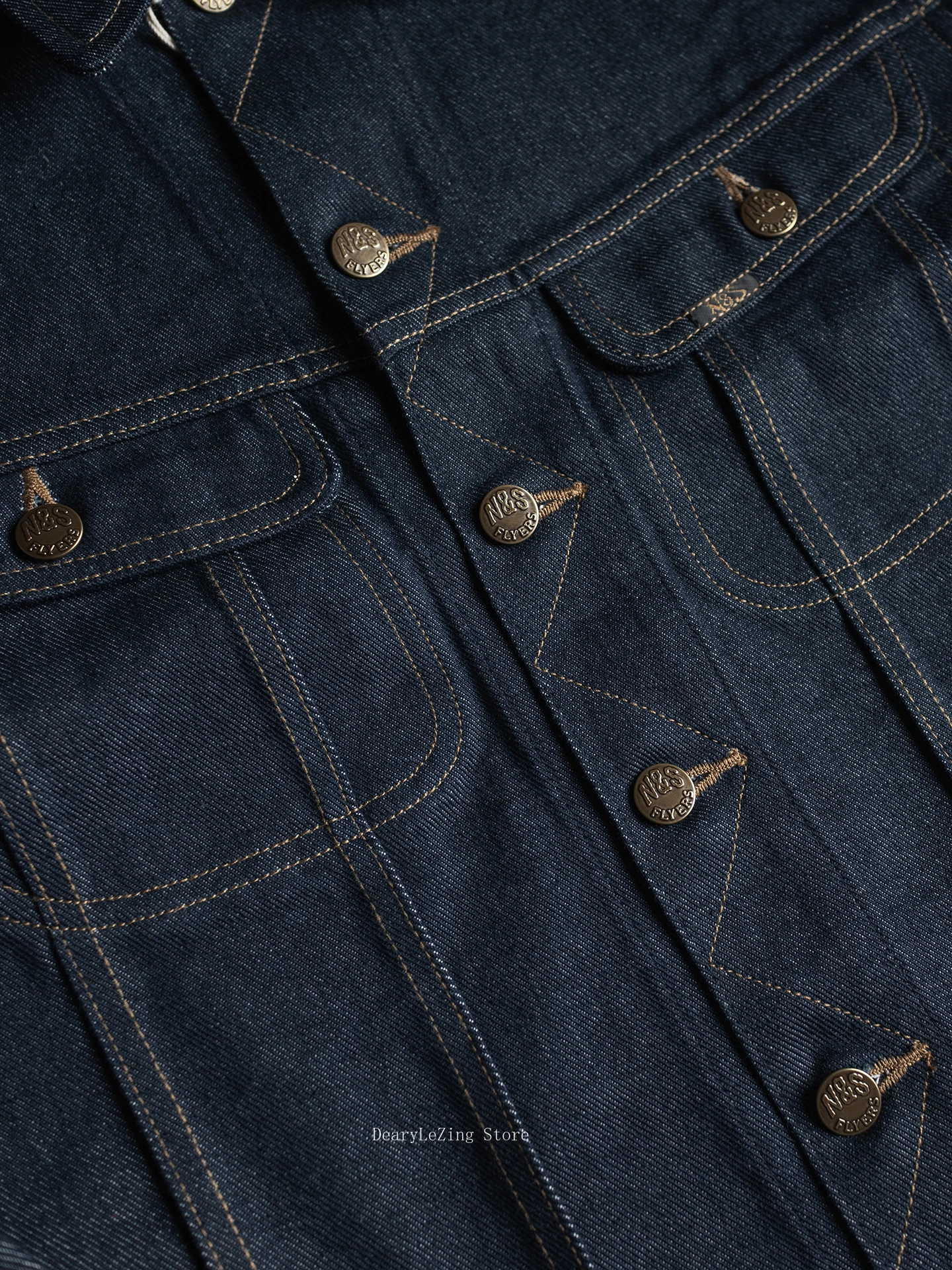 سترة من قماش الدنيم غير المخزون لليد اليسرى سترة سائق شاحنة راكب الدراجة النارية من Sanforized Indigo Cafe Racer #4