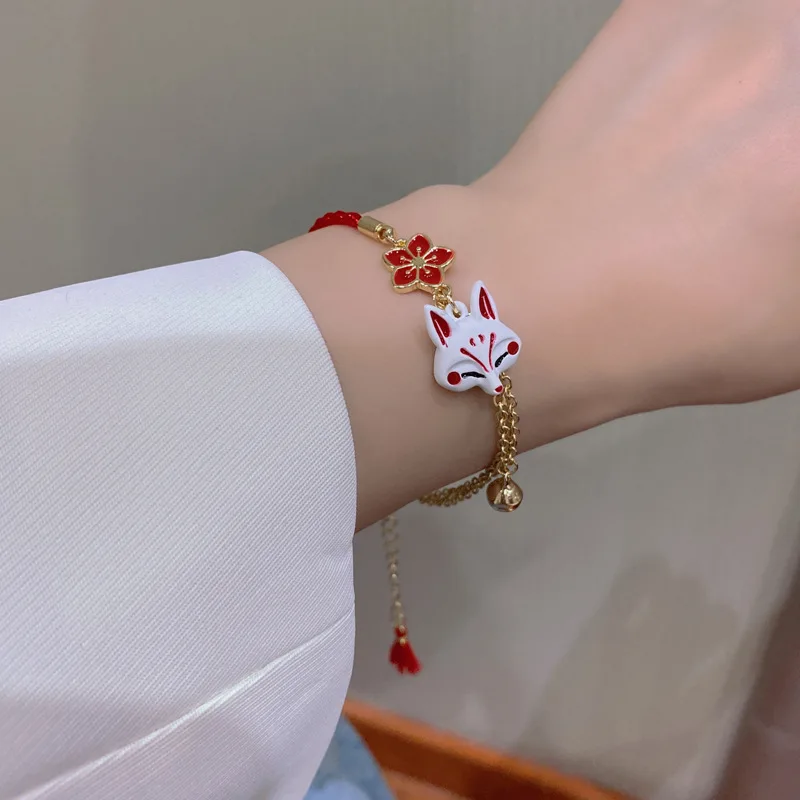 Cute Fox Koi Luck Red Rope Bracelets Chinese Style Blessing Red Fish Couple Gift Charm Bracelet New Year Jewelry Gifts