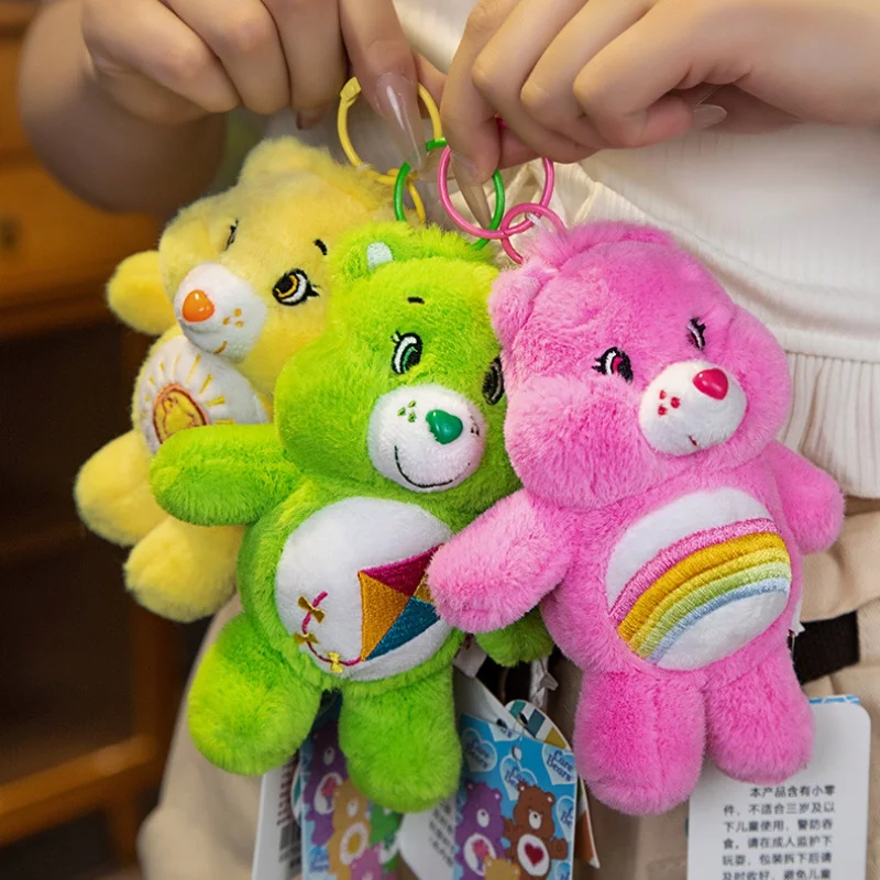 15cm Authentic Care Bear Plush Small Pendant Keychain School Bag Hanging Doll Ornament Christmas Birthday Gifts For Kids