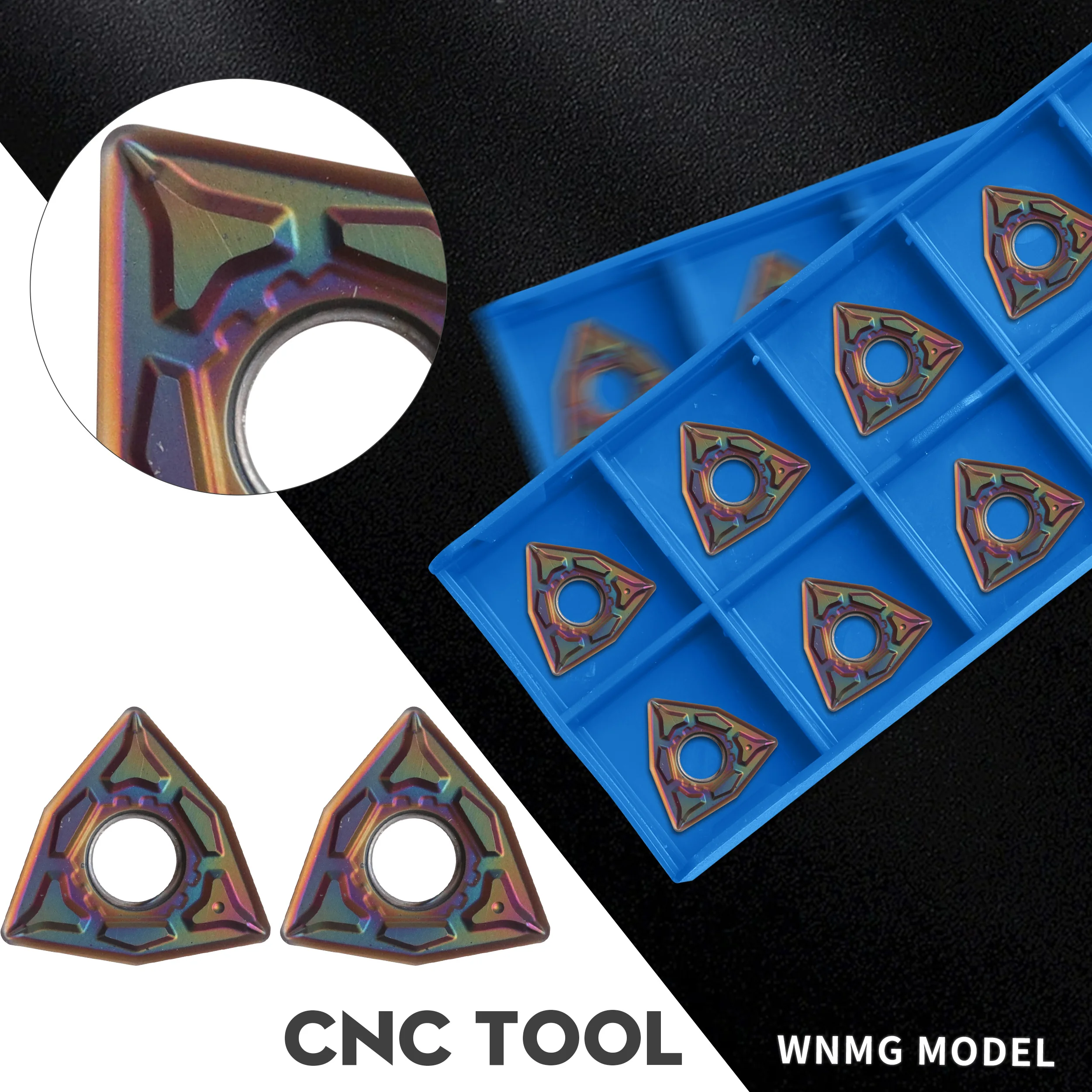 

WNMG080408-GF NK1050 Carbide Cutting Inserts For CNC Lathe High Quality Colored External Turning Tools For Processing Hard Steel