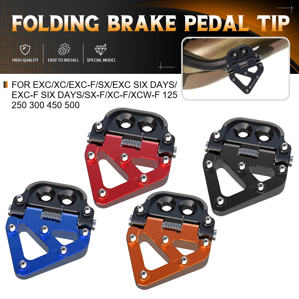 For EXC/XC/EXC-F/SX/EXC SIX DAYS/EXC-F SIX DAYS/SX-F/XC-F/XCW-F 125 250 300 450 500 65 Folding Rear Brake Pedal Step Tip Plate