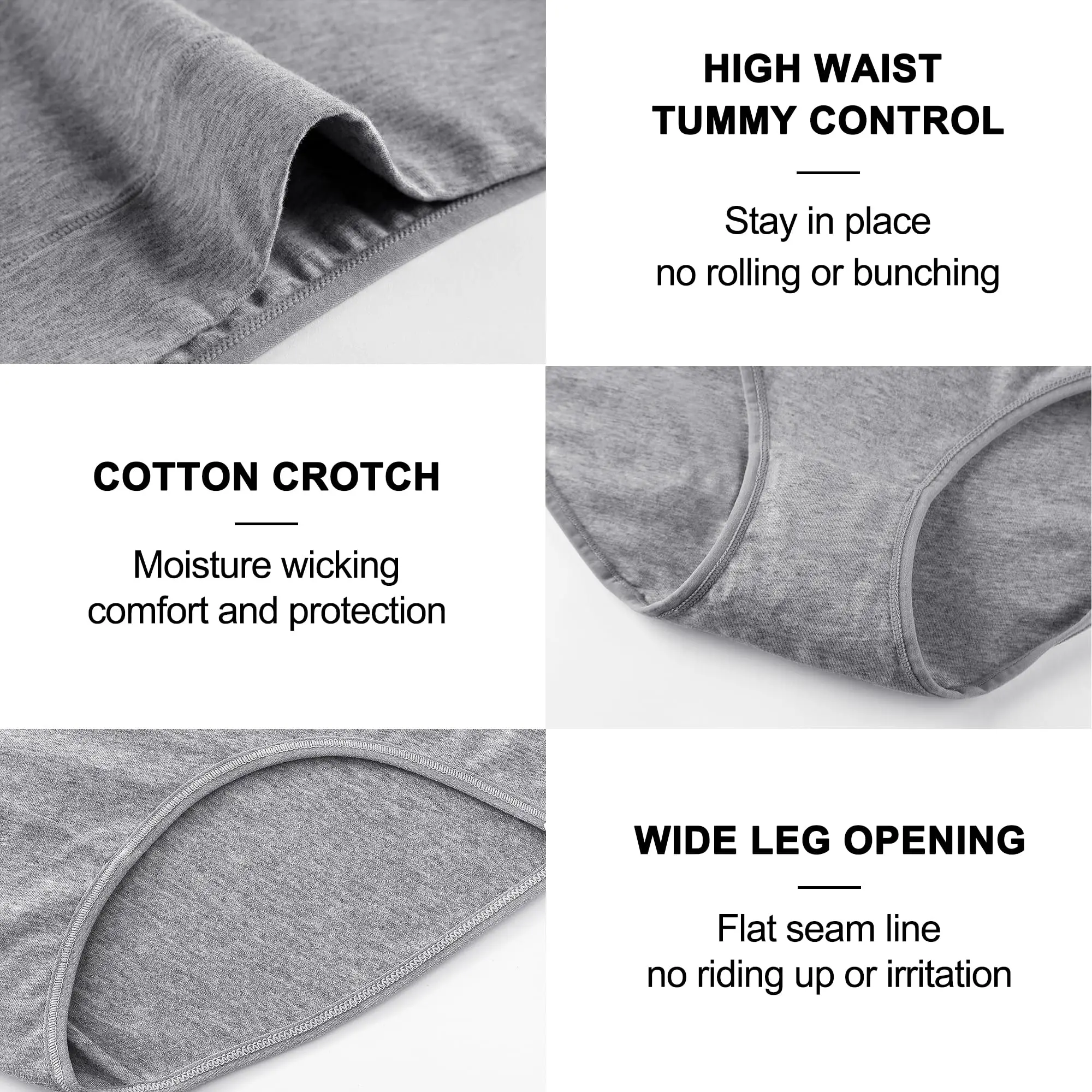 4 ks/balení s vysokým pasem, poporodní spodní prádlo, dámské bavlněné spodní prádlo, měkké, prodyšné, s plným krytím, strečové kalhotky - náhled 5