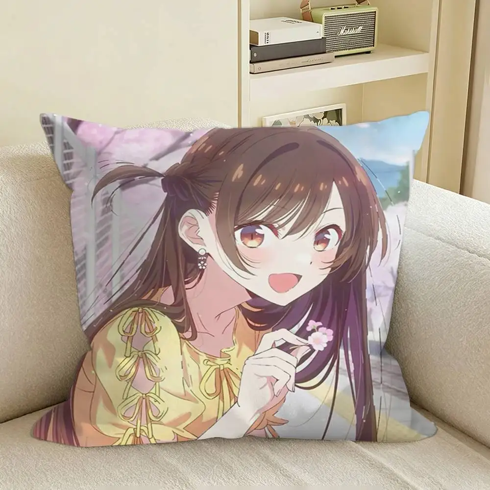 Mizuhara Rent a Girlfriend S5 Square Sofa Pillow Cover Solid Color Living Room Home Decor Cushion Case