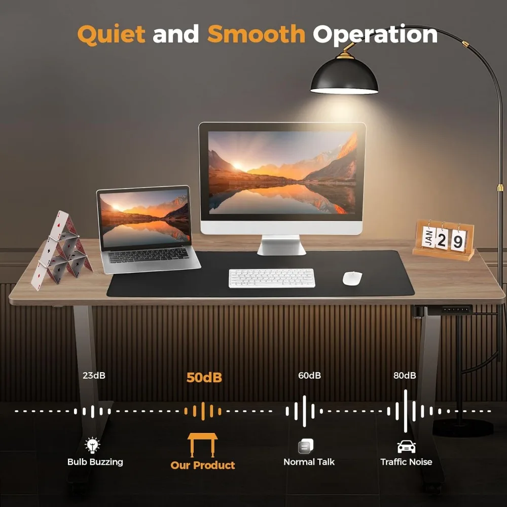 مكتب قائم كهربائي 70 × 27 بوصة ارتفاع قابل للتعديل الجلوس مكتب الوقوف للمنزل مكتب الكمبيوتر محطة العمل الذاكرة المسبقة مع