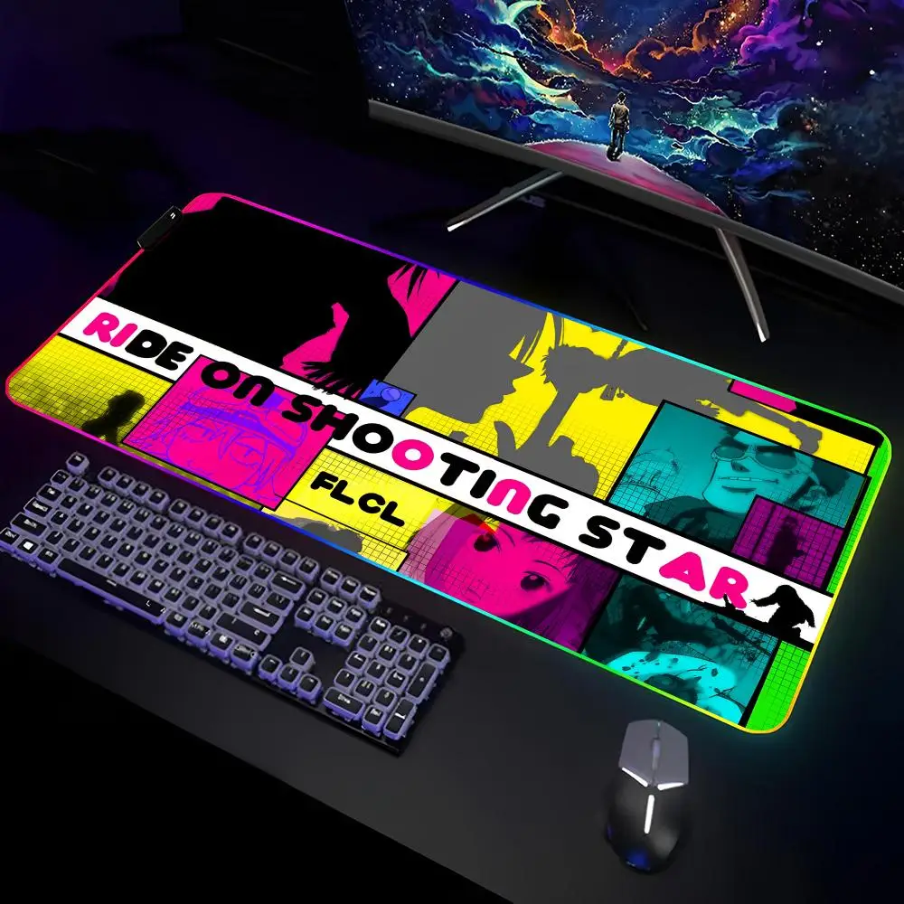 Guitar Girl Mouse Pad Gamer RGB Deskmat Keyboard Mat Gaming Laptops LED Mousepad Desk Protector Anime Mause Mats