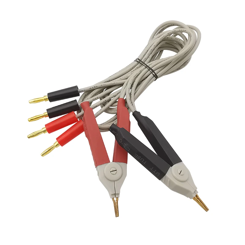 1Pair Insulated 4mm Banana Plug Connector To LCR Meter Test Leads Leads Terminal Alligator Clip Wires Cable