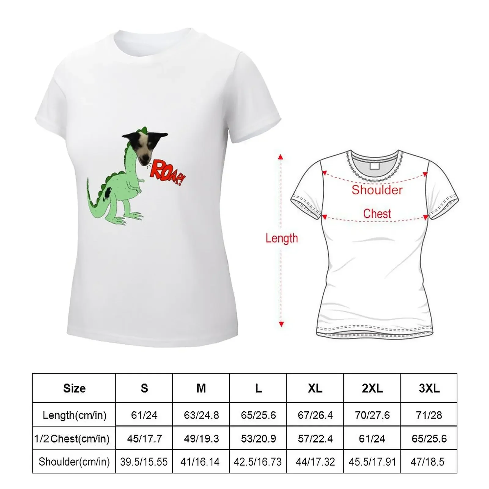 DOGGYSAURUS REX! T-shirt cute clothes Blouse summer top cropped t shirts for Women