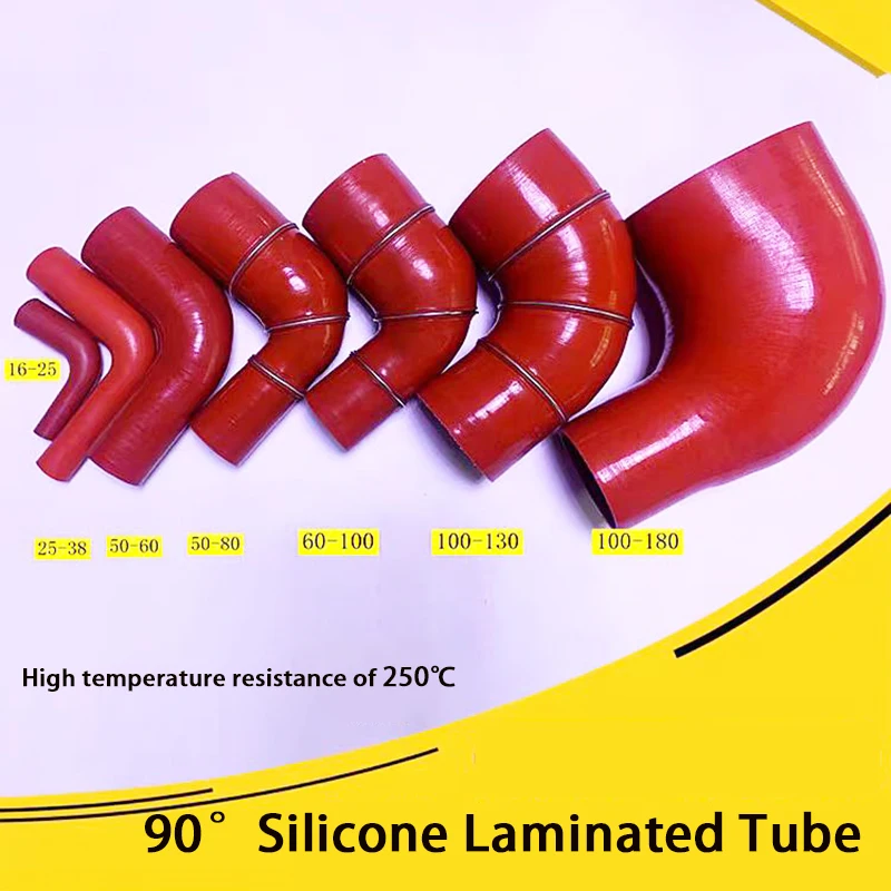 

High Temperature Resistant Hose Red 90° Bend Right Angle Bend Modified Intake Pipe Water Tank Pipe Turbocharged Silicone Hose