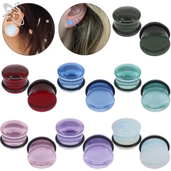 ZS 2pcs/lot Glass Ear Plug And Tunnel 5-16mm Ear Expander Stercher  Ear Gauges Ear Flare Flesh Expander Body Piercing Jewelry