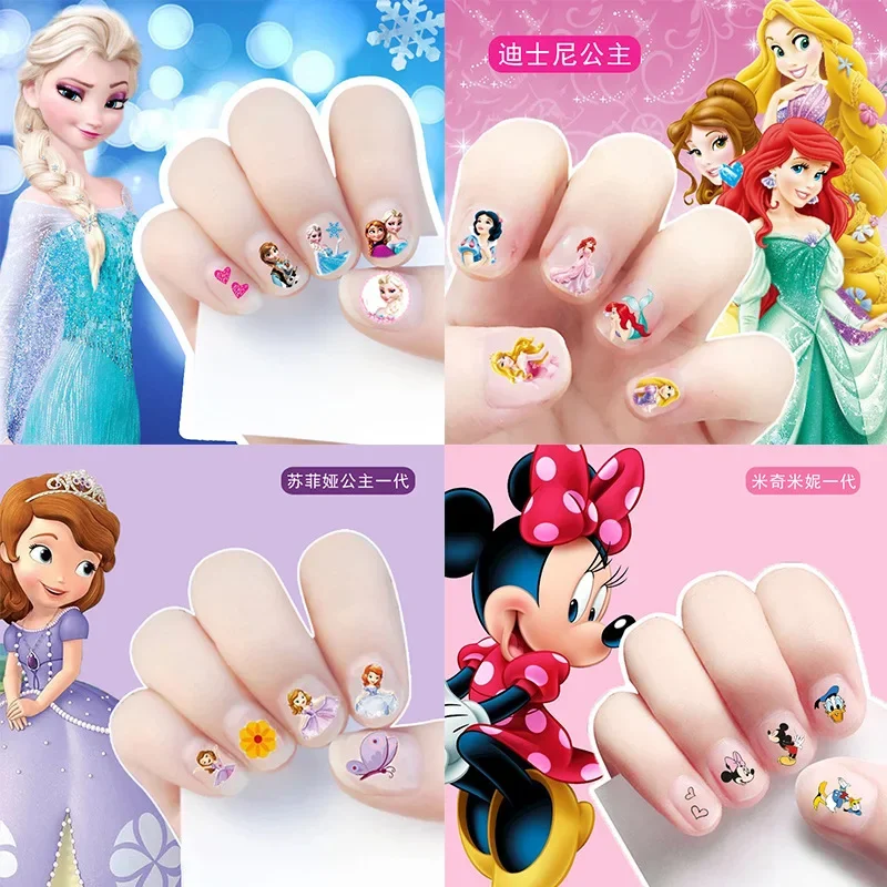 Random 1Pcs Disney Luminous Night Cartoon Frozen Princess Pooh Bear Snow White Nail Stickers Minnie Mickey Stickers for Kid Gift