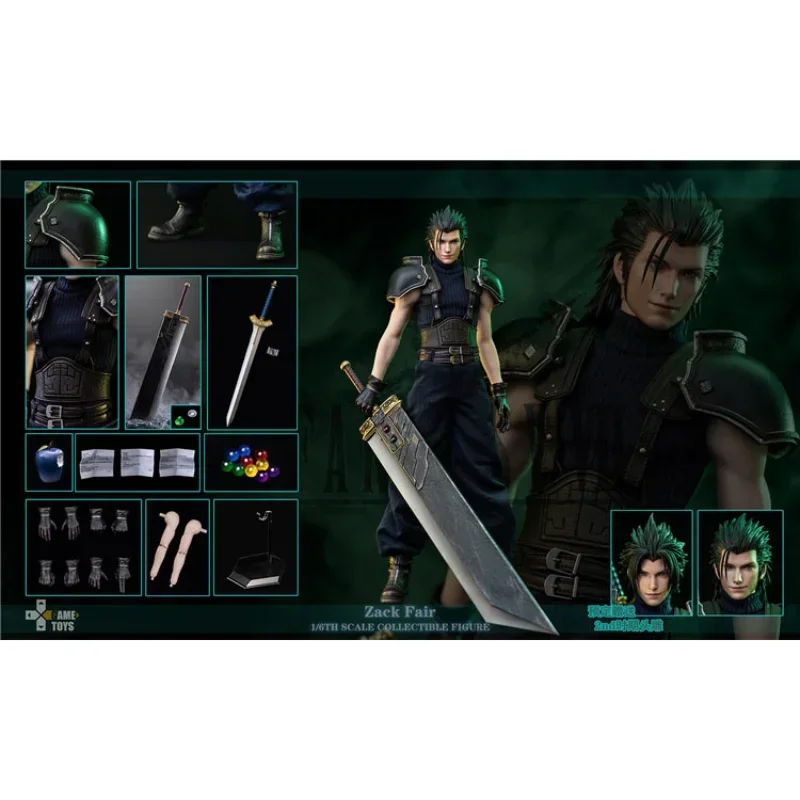 In Stock 100% Original GAMETOYS Zack Fair CRISIS CORE GTBD 004