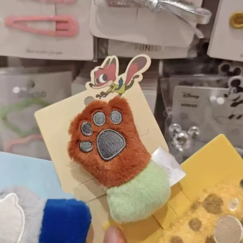 Disney zootopia judy nick macio pelúcia garra forma bobby pin flyaway franja de cabelo fixo outono e inverno decoração de cabelo presente de casal