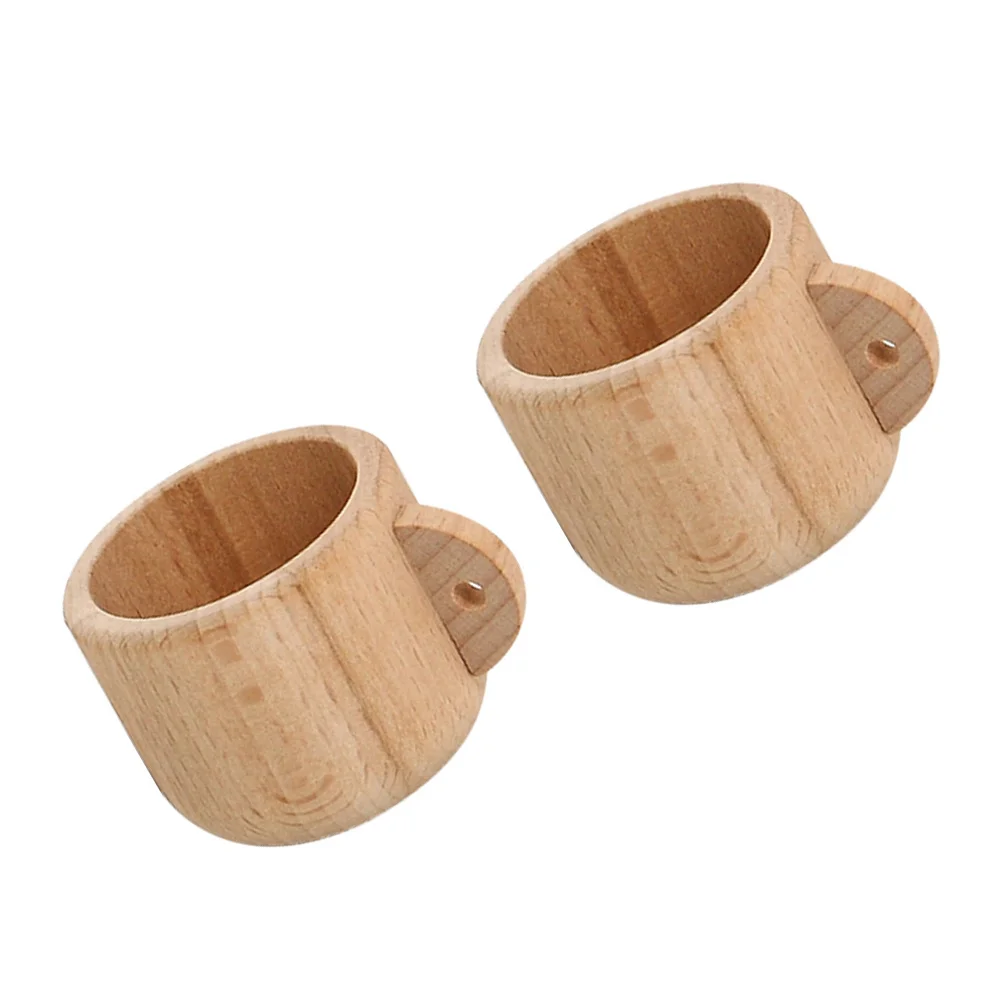 

2Pcs Eco-Friendly Solid Wood Tableware Simulation Set Smooth Design Interactive Educational Props for Kids Brain Development