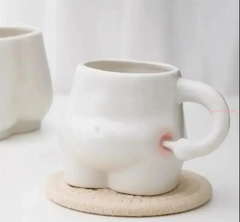 Cute Mug for Pinching The Stomach Ceramic Cup for Breakfast Milk Cup for Lovers Afternoon Tea Coffee Cup Home Drinking Set Gift