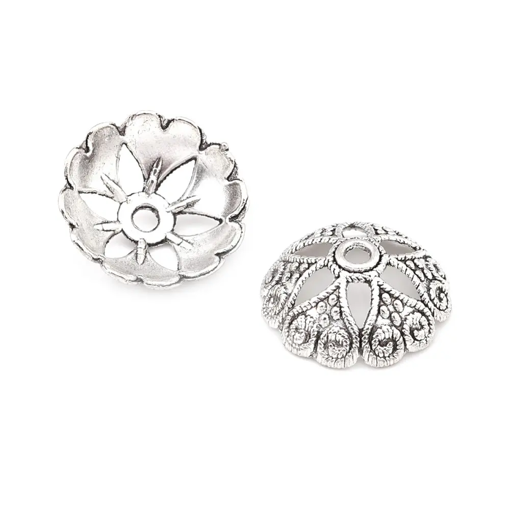 20 Đường Kính 18MM Chống Bạc Màu Đồng Cổ Kẽm Hợp Kim Lớn Hạt Mũ Trang Sức Làm Nguồn Cung Cấp Những Phát Hiện Phụ Kiện