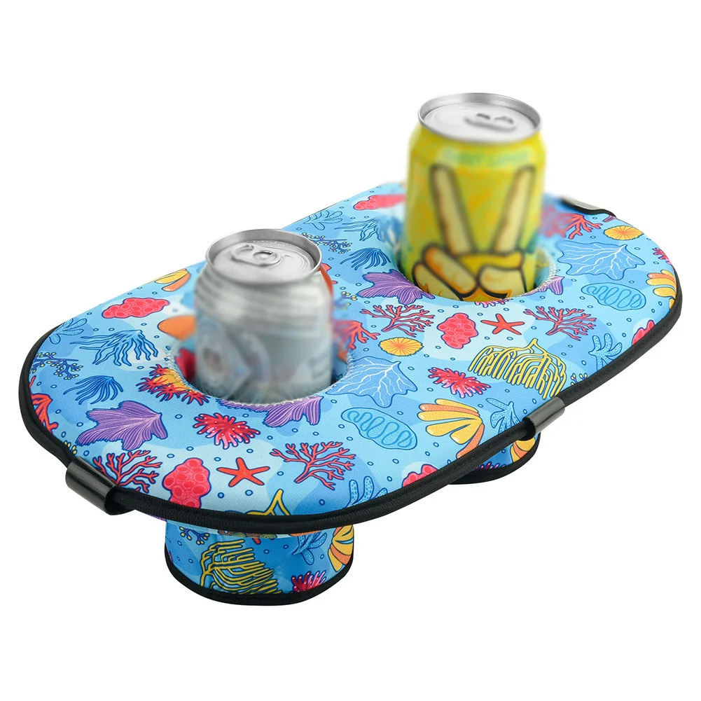 Family And Friends Pool Drink Holder Double Cup Floating Tray Ample Space For Drinks And Snacks High-quality Cloth Material