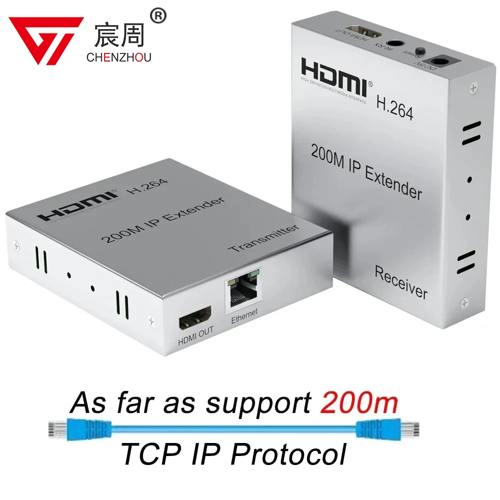 200m IP HDMI Extender via UTP/STP CAT5e CAT6 RJ45 Ethernet LAN Network Cable 1080p Video Converter for PS3 PS4 PC To multiple TV