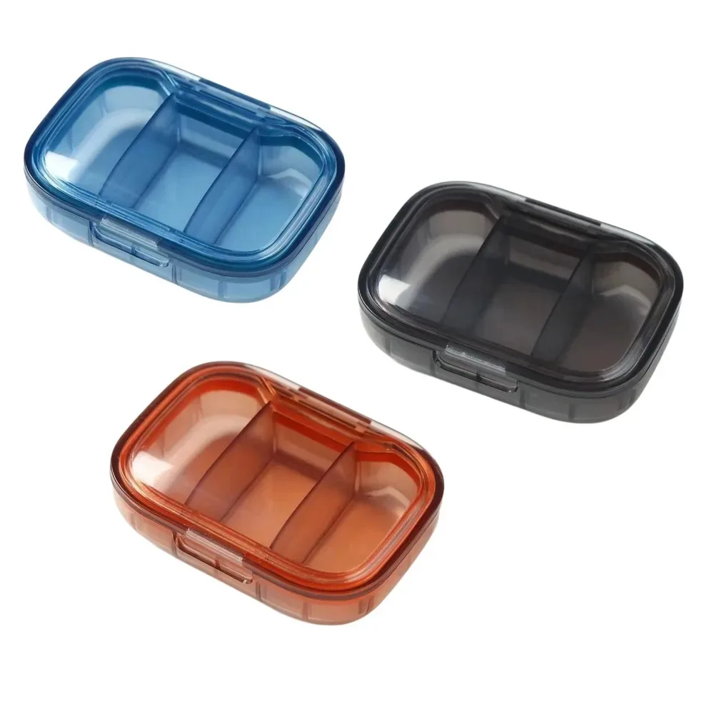 3 Grids Large Capacity Pill Box Portable Sealed Moisture‑Proof Medicine Storage Case Travel Vitamin Tablet Organizer Container