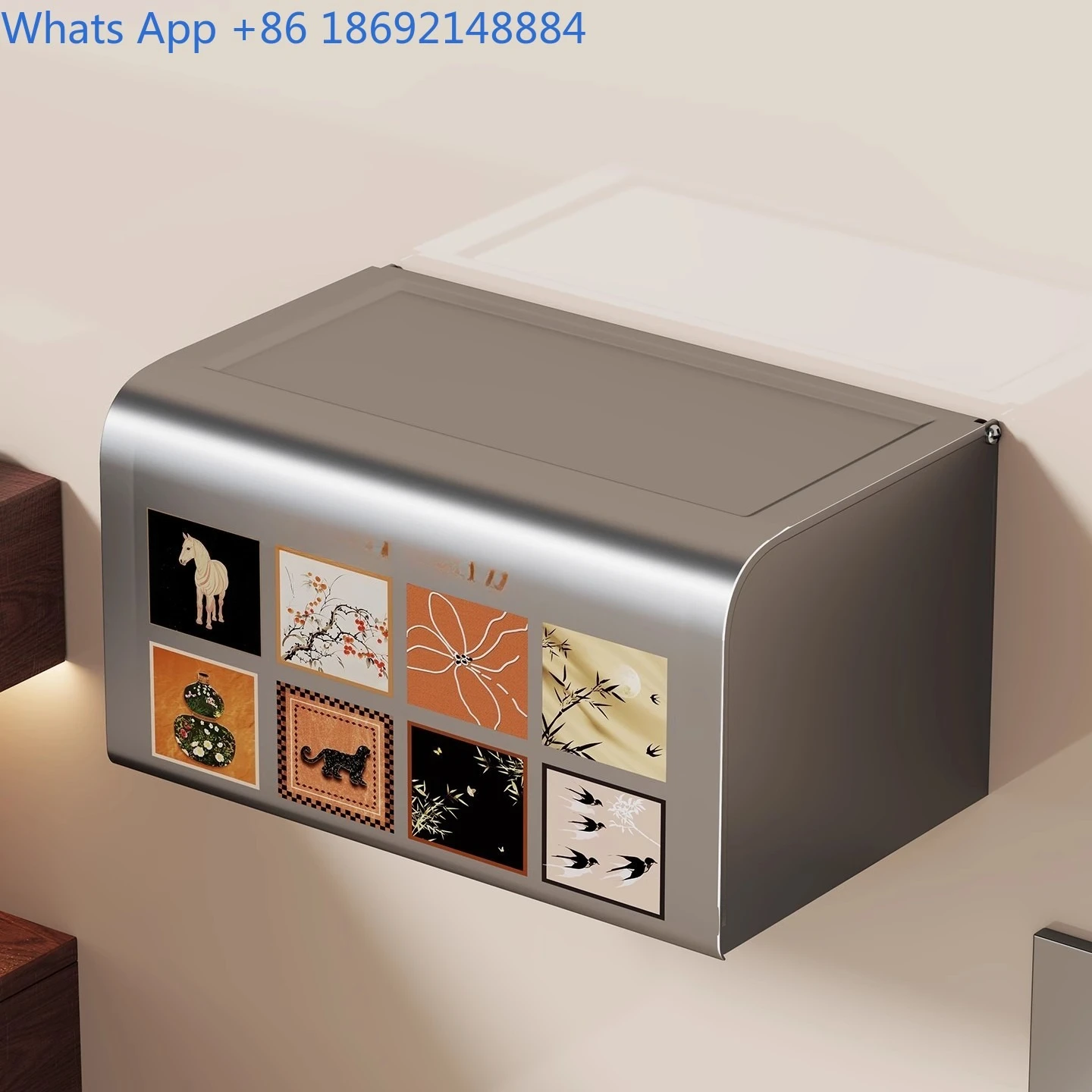 Wall Mount Toilet Tissue Paper Holder Bathroom Storage Rack for Toilet Paper and Mobile Phone