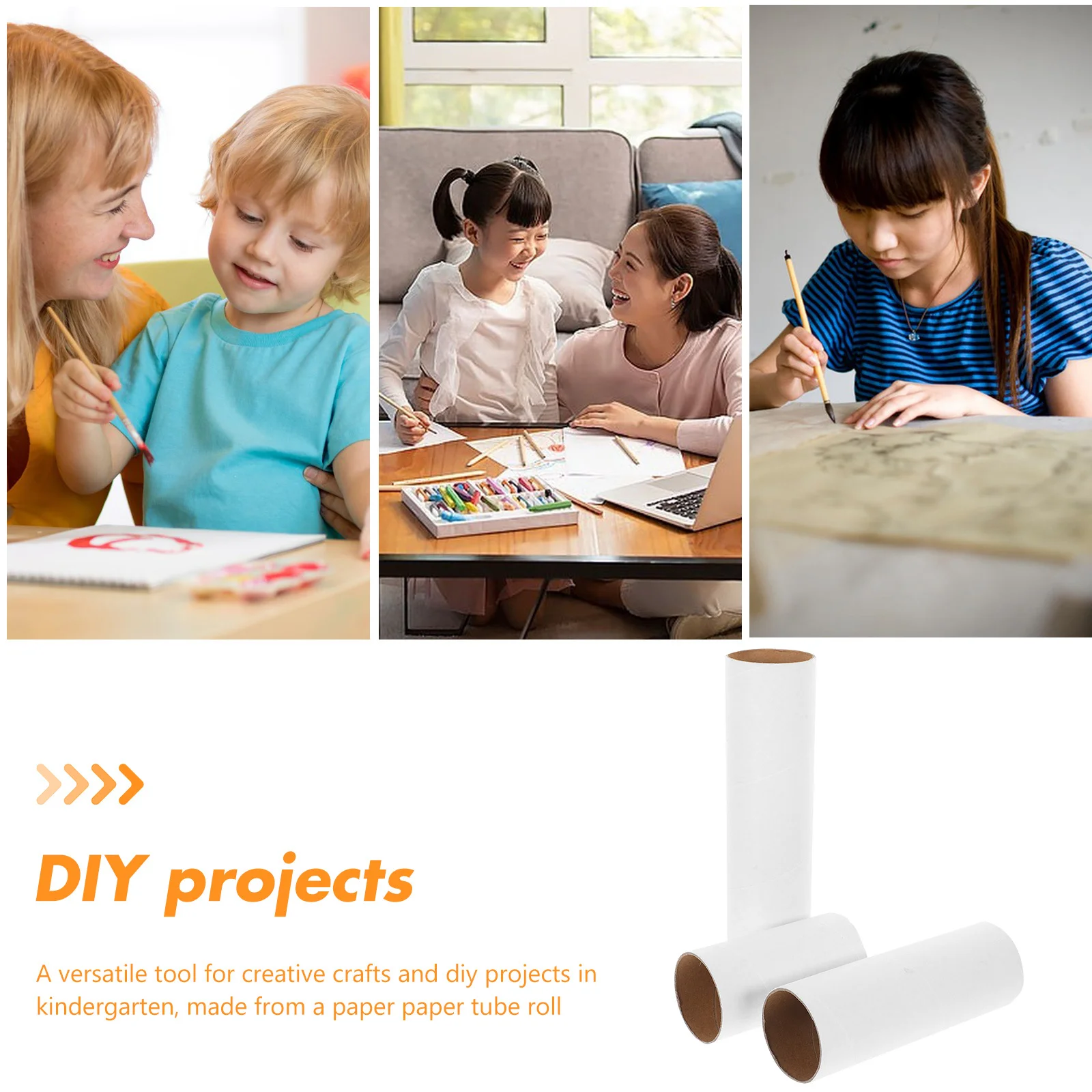 18Pcs Wind Chime Paper Tubes for DIY Craft Projects Sturdy Round Cardboard Rolls Art Classroom Kindergarten Creative Learning