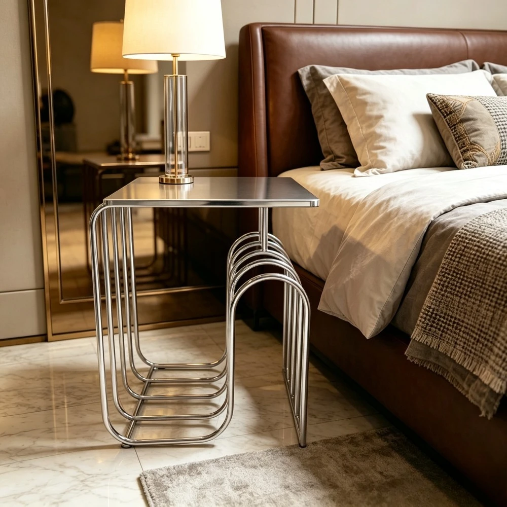 2026New Modern Metal Side Table U-Shaped Magazine Rack for Living Room Bedroom Sofa End Table Fast Shipping