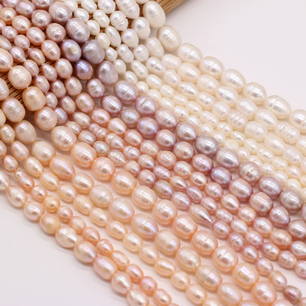 Natural Freshwater Pearl Beads Quality Rice Shape 100% Real Pearls Bead For Jewelry Making DIY Women Bracelet Necklace Earrings