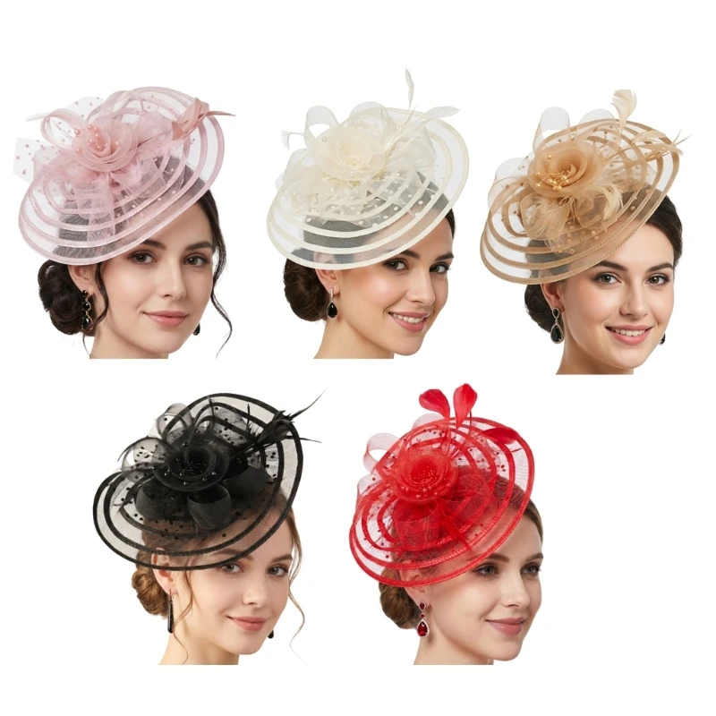 Fascinator Hat with Hair Clip Hair Accessory For Tea Party and Cocktails Event 1920S Flapper Costume Enhancement Headwear Y08E