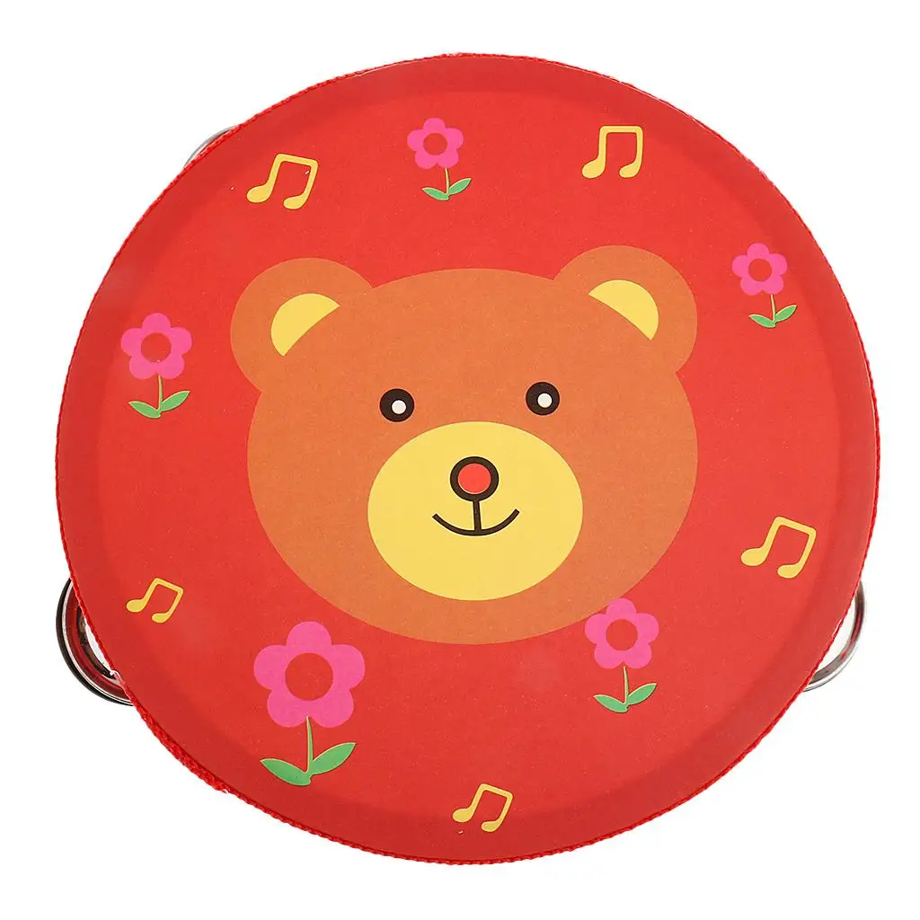 Hand Bell Wooden Tambourine Percussion Toy Mini Drum for Kids Music Play Preschool Learning