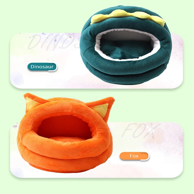 Mini Animal Hammock cartoon Nest Hamster\'s nest Ferret Rabbit Guinea Pig Rat Hamster Warmer Cushion House Cave Pets Supplies