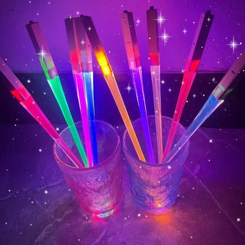 LED Light Saber Chopsticks BPA Free Detachable Washable 1 Pair for Cosplay Party Tableware Gift