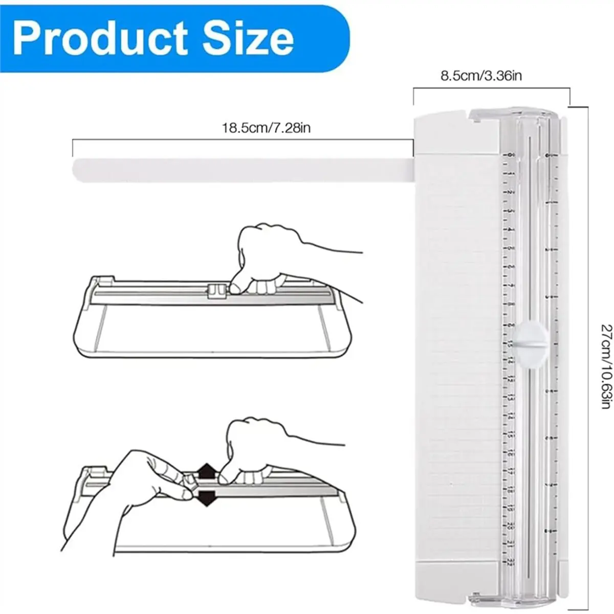 

Мини-резак для бумаги ABPO - портативный гильотинный триммер для бумаги форматов A4 и A5, фотографий и поделок с функциями безопасности