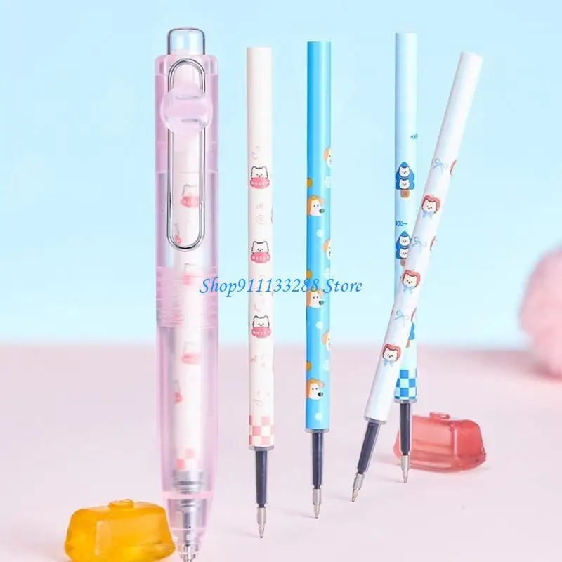 

G88D 4Pcs Retractable Exam Pen Black Gel Smooth Glides Press Mechanism Design