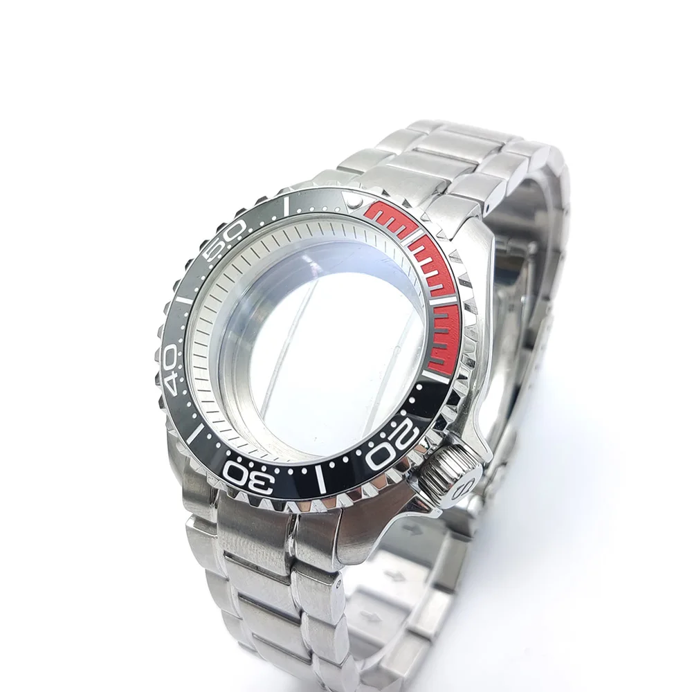 

42mm mechanical watch modification accessories Stainless steel NH35 Case+Strap Transparent Back,Fit NH35\NH36 movement