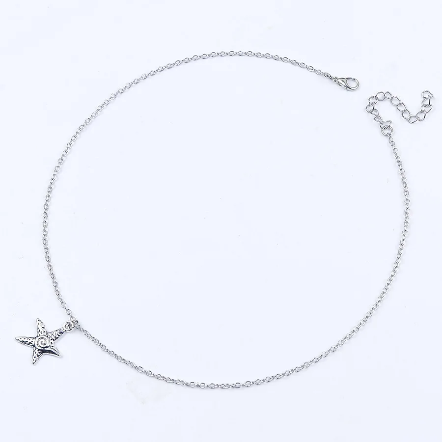 European and American Fashion Bohemian Retro Vacation Style Starfish Pendant Earrings Necklace Simple Versatile Ocean Jewelry