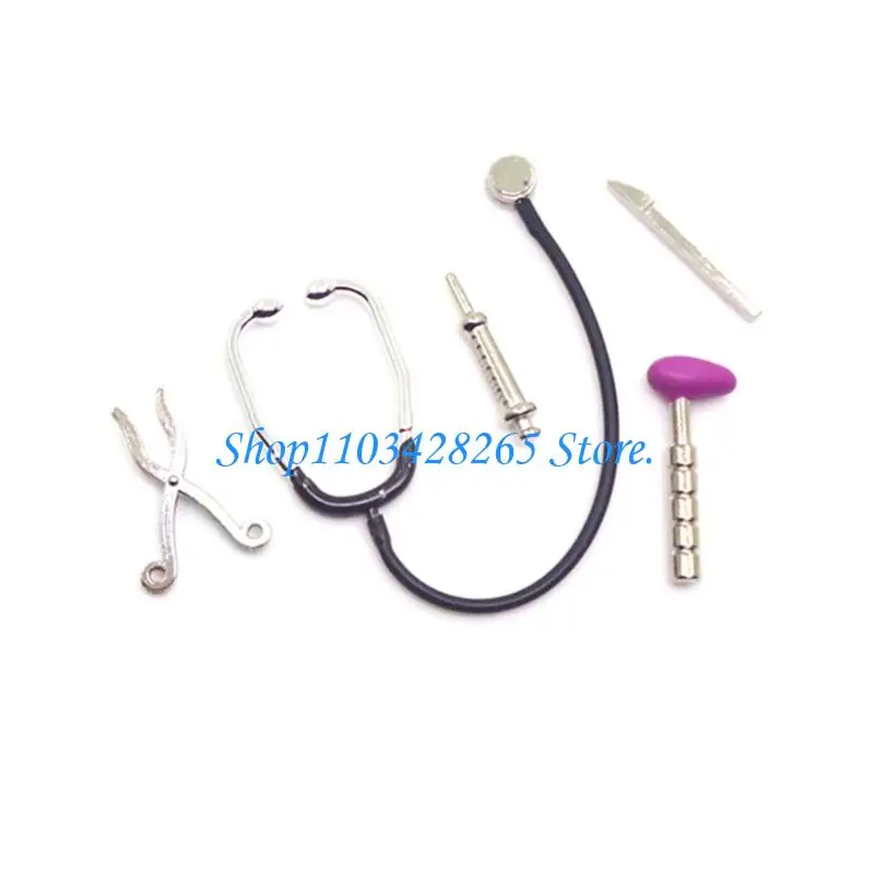 مجموعة إكسسوارات الطبيب الواقعية بمقياس 1/12 للعب التظاهري لعيادة الدمى G2TE #5