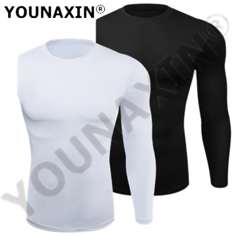 Men Long Sleeves T-Shirts Base Layer Basketball Sports Tight Compression Gym Fitness Jogger Running Top Jersey Outdoor Clothes