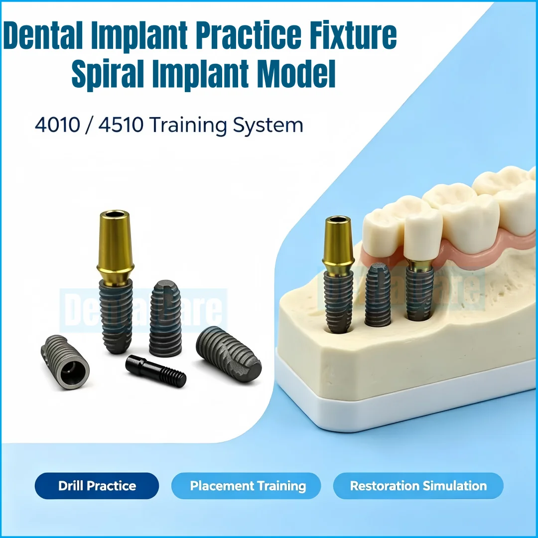 Dental Implant Practice Fixture Spiral Model Training Implant Compatible with Osstem 4510 for Dentist Student Teaching