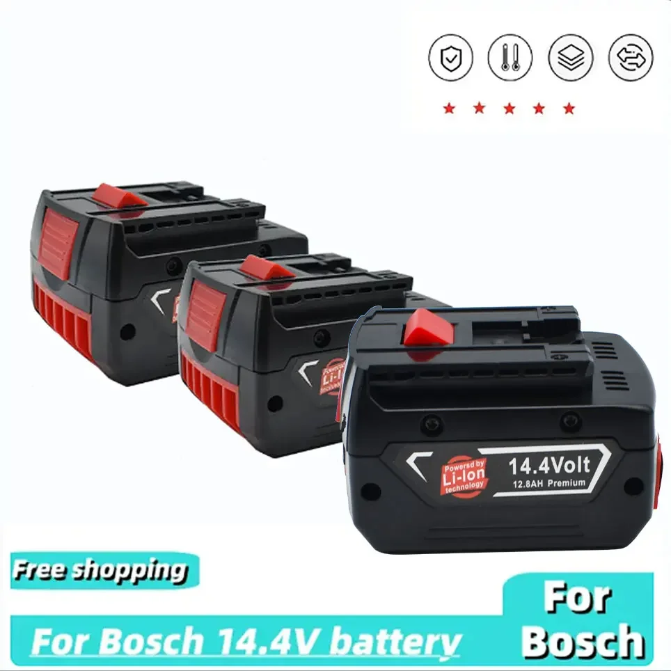 For BOSCH 14.4V 12.8AH Rechargeable Li-ion Battery Cell Pack for BOSCH Cordless Electric Drill Screwdriver BAT607G   BAT614G