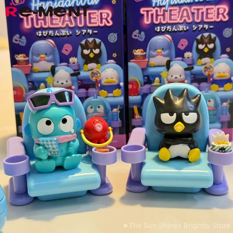 

Re-ment Sanrio Hapidanbui Theater Миниатюрная сцена Слепая коробка Коллекционные игрушки Оригинальное издание Модные коллекционные предметы для взрослых