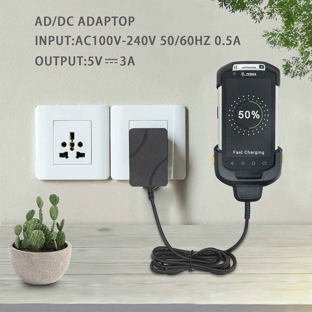 

For Zebra TC70 TC72 TC75 TC77 Power Charger Cable w/ Adapter CHG-TC7X-CBL1-01