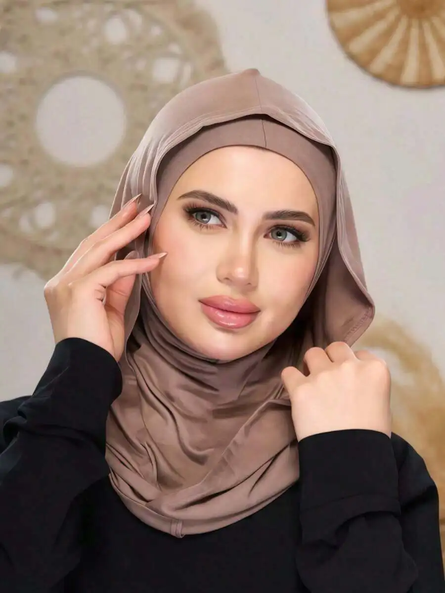 

Women Solid Color Stretchy Hijab Turban Headwrap Scarf Neck Warmer Breathable Non-Slip Multifunctional Headwear